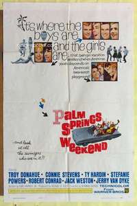 r661 PALM SPRINGS WEEKEND one-sheet movie poster '63 Donahue, teen swingers!