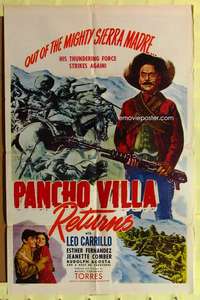 r662 PANCHO VILLA RETURNS one-sheet movie poster '50 Leo Carrillo, Mexican!