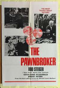 r673 PAWNBROKER military one-sheet movie poster '65 Rod Steiger, Fitzgerald