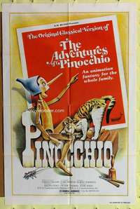 r027 ADVENTURES OF PINOCCHIO one-sheet movie poster '78 live action!