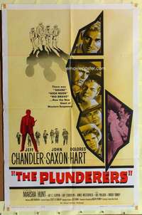 r688 PLUNDERERS one-sheet movie poster '60 Jeff Chandler, John Saxon
