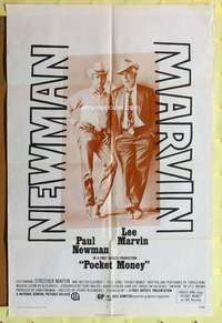 r690 POCKET MONEY one-sheet movie poster '72 Paul Newman, Lee Marvin