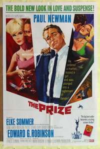 r710 PRIZE one-sheet movie poster '63 Paul Newman, sexy Elke Sommer!