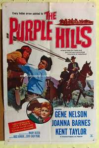 r722 PURPLE HILLS one-sheet movie poster '61 Gene Nelson in Arizona!