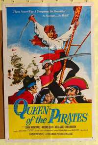 r725 QUEEN OF THE PIRATES one-sheet movie poster '61 Gianna Maria Canale