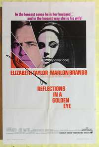 r736 REFLECTIONS IN A GOLDEN EYE one-sheet movie poster '67 Taylor, Brando