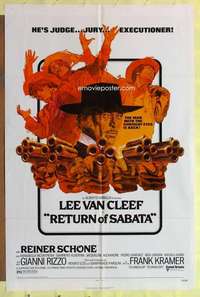 r747 RETURN OF SABATA one-sheet movie poster '72 Lee Van Cleef