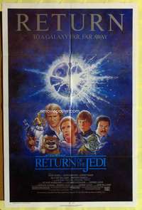 r749 RETURN OF THE JEDI one-sheet movie poster R85 George Lucas classic!