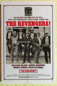 r760 REVENGERS style B one-sheet movie poster '72 William Holden, Borgnine
