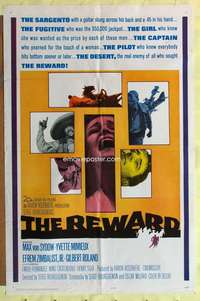 r761 REWARD one-sheet movie poster '65 Max Von Sydow, Yvette Mimieux