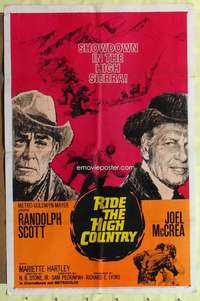 r767 RIDE THE HIGH COUNTRY one-sheet movie poster '62 Randolph Scott, McCrea