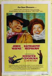 r780 ROOSTER COGBURN one-sheet movie poster '75 John Wayne, Kate Hepburn