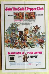 r787 SALT & PEPPER one-sheet movie poster '68 Sammy Davis, Jack Davis art!