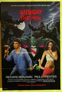 r790 SATURDAY THE 14th one-sheet movie poster '81 Spencer art, horror spoof!