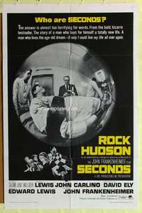 r804 SECONDS one-sheet movie poster '66 Rock Hudson, John Frankenheimer