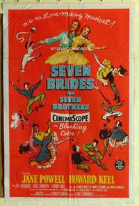 r815 SEVEN BRIDES FOR SEVEN BROTHERS one-sheet movie poster '54 Powell
