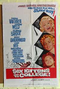 r817 SEX KITTENS GO TO COLLEGE one-sheet movie poster '60 Mamie Van Doren