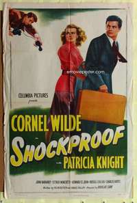 r824 SHOCKPROOF one-sheet movie poster '49 Sam Fuller, Cornel Wilde