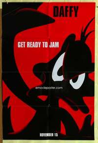 r835 SPACE JAM DS teaser one-sheet movie poster '96 Daffy Duck, Looney Tunes