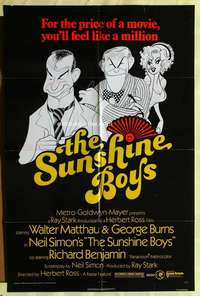 r855 SUNSHINE BOYS one-sheet movie poster '75 Al Hirschfeld artwork!
