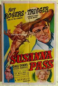 r858 SUSANNA PASS one-sheet movie poster R56 Roy Rogers, Dale Evans
