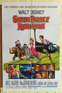 r860 SWISS FAMILY ROBINSON one-sheet movie poster R69 Disney classic!