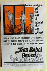 r874 THIS REBEL BREED one-sheet movie poster '60 Rita Moreno as Wiggles!