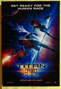 r882 TITAN A.E. DS advance one-sheet movie poster '00 Don Bluth sci-fi!