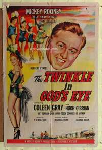 r893 TWINKLE IN GOD'S EYE one-sheet movie poster '55 Mickey Rooney, Gray