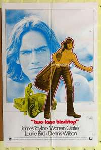 r895 TWO-LANE BLACKTOP rare int'l one-sheet movie poster '71 different image!