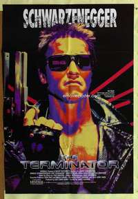 r870 TERMINATOR video one-sheet movie poster R91 Schwarzenegger classic!