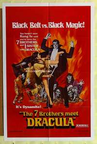 s011 7 BROTHERS MEET DRACULA one-sheet movie poster '79 kung fu horror!
