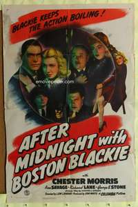 s016 AFTER MIDNIGHT WITH BOSTON BLACKIE one-sheet movie poster '43 Morris