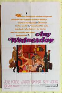 s038 ANY WEDNESDAY one-sheet movie poster '66 Jane Fonda, Jason Robards