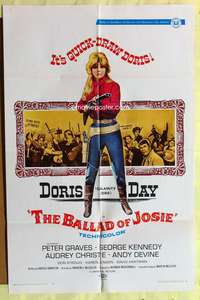 s043 BALLAD OF JOSIE one-sheet movie poster '68 Doris Day with shotgun!