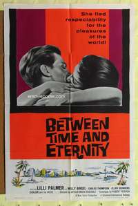 s049 BETWEEN TIME & ETERNITY one-sheet movie poster '60 sexy Lilli Palmer!