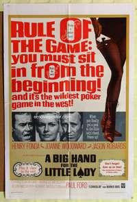 s056 BIG HAND FOR THE LITTLE LADY one-sheet movie poster '66 poker playing!