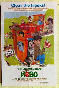 s063 BILLION DOLLAR HOBO one-sheet movie poster '78 Tim Conway, Bo the dog!