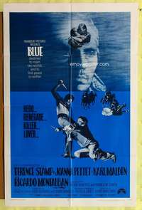 s084 BLUE style B one-sheet movie poster '68 Terence Stamp, English!