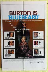 s087 BLUEBEARD one-sheet movie poster '72 Richard Burton, Heatherton