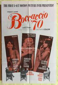 s093 BOCCACCIO '70 one-sheet movie poster '62 Fellini, Loren, Ekberg