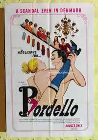 s097 BORDELLO one-sheet movie poster '72 scandalous Danish sexploitation!
