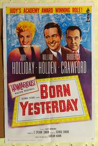 s100 BORN YESTERDAY one-sheet movie poster R61 Judy Holliday, Holden