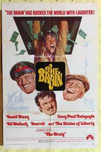 s106 BRAIN one-sheet movie poster '69 David Niven, Jean-Paul Belmondo