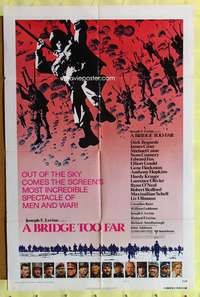 s111 BRIDGE TOO FAR style B one-sheet movie poster '77 Michael Caine, Connery