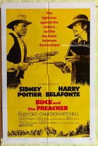 s115 BUCK & THE PREACHER one-sheet movie poster '74 Poitier, Belafonte