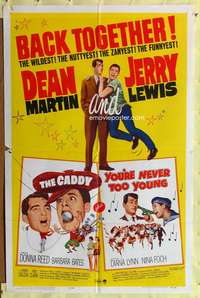 s131 CADDY/YOU'RE NEVER TOO YOUNG one-sheet movie poster '64 Martin & Lewis