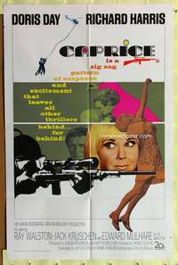 s144 CAPRICE one-sheet movie poster '67 Doris Day, Richard Harris