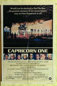 s145 CAPRICORN ONE one-sheet movie poster '78 space travel, Elliott Gould