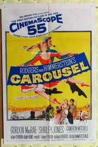 s155 CAROUSEL one-sheet movie poster '56 Shirley Jones, Gordon MacRae
